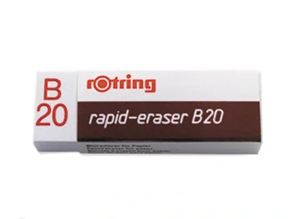 Rotring B20 Goma de Borrar Blanca para Lápiz y Portaminas, Dimensiones 28x120x139 mm Rotring B20 Goma de Borrar Blanca para Lápiz y Portaminas, Dimensiones 28x120x139 mm