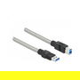 DeLOCK Cable USB 3.2 Gen 1 de Tipo-A a Tipo-B Macho, Metálico, 0.5 m, 5 Gbps, Plata
