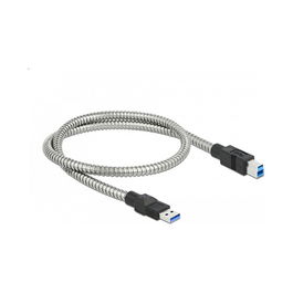 DeLOCK Cable USB 3.2 Gen 1 de Tipo-A a Tipo-B Macho, Metálico, 0.5 m, 5 Gbps, Plata