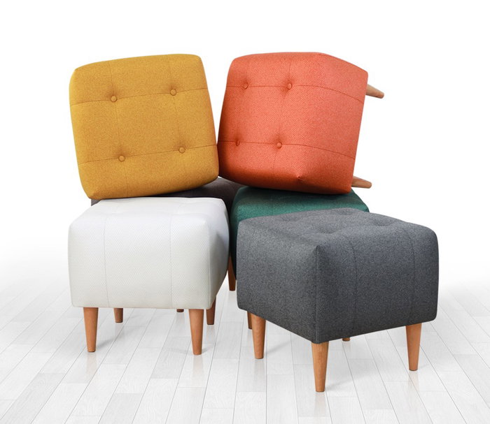 Atelier Del Sofa Puf Terciopelo Turquesa Algodón 43x43x43 cm