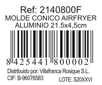 VR Molde Cónico de Aluminio para Airfryer 21,5x4,5cm (Pack de 6)