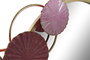 DKD Home Decor Espejo de Metal con Círculos Rosa Oscuro 116x71x8 cm