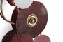 DKD Home Decor Espejo de Metal con Círculos Rosa Oscuro 116x71x8 cm