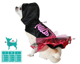 Disfraz para Mascota Halloween Esqueleto Rosa S - Camiseta y Falda de Poliéster