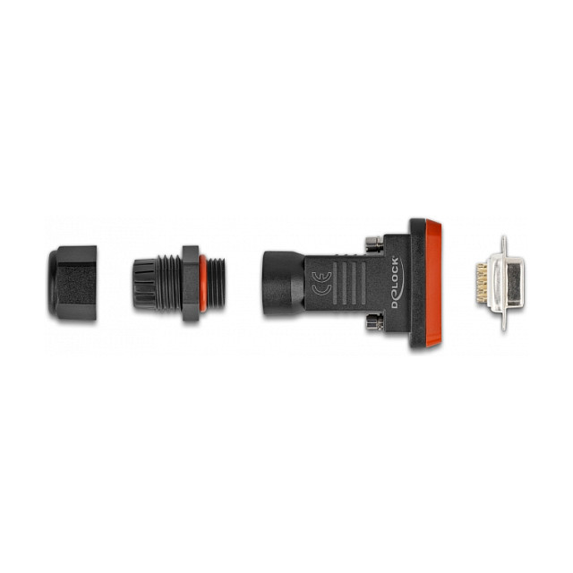 DeLOCK Conector D-Sub 9 pines hembra con carcasa IP67 resistente al agua 87803