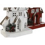 DKD Home Decor Casa Navidad Tradicional 14 x 32 x 26 cm (2 Unidades) Madera LED Blanco Rojo