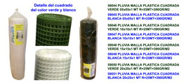 Pluvia Malla Plástica Cuadrada Blanca 05x05x1 mt R=25mt