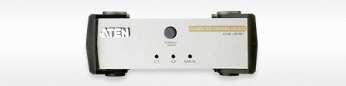 ATEN CS231 Conmutador KVM de 2 Puertos USB para 2 Ordenadores, Compatible con Windows, Mac, Linux, Selección Manual/Automática, Cable Incluido (Ref: CS231C-AT-G)