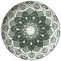 Home Deco Factory Vajilla Porcelana 12 Piezas Mandala Verde - 4 Platos 19cm, 4 Platos 20cm, 4 Platos 27cm - Apto Microondas y Lavavajillas