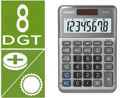 Casio Calculadora Sobremesa MS-80F 8 Dígitos Tax +/- Color Plata