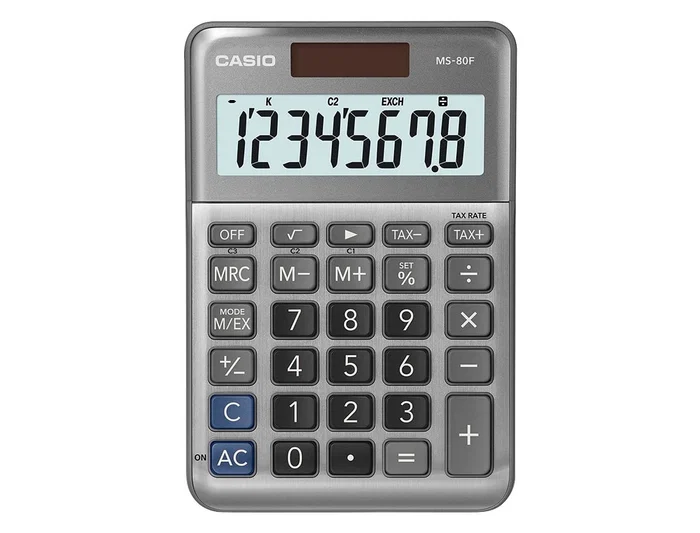 Casio Calculadora Sobremesa MS-80F 8 Dígitos Tax +/- Color Plata