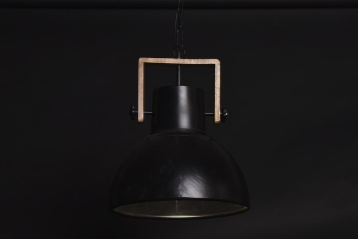 DKD Home Decor Lámpara de Techo Metal y Mango Negro y Marrón