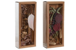 DKD Home Decor Ramo de Flores Secas Surtido de 2 Piezas, Malva y Crema