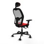 PIQUERAS Y CRESPO Silla de oficina Jorquera con mecanismo Sincro/Traslack Rojo y Gris