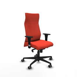 PIQUERAS Y CRESPO Sillón Albacete con Mecanismo Sincro, Tela Naranja Oscuro