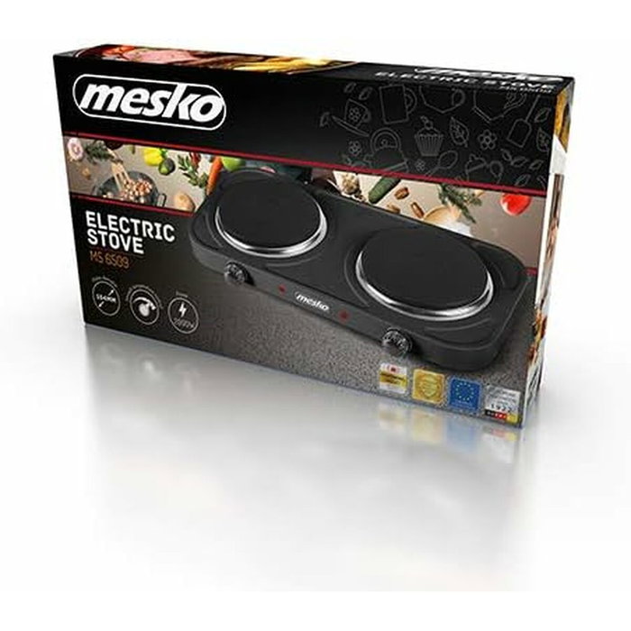 Mesko MS 6509 Hornillo Eléctrico Doble, 2 Zonas de Cocinado 15,5 cm, 2000 W, Negro Mesko MS 6509 Hornillo Eléctrico Doble, 2 Zonas de Cocinado 15,5 cm, 2000 W, Negro