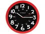 Q-connect Reloj de Pared Redondo de Plástico para Oficina, 30 cm, Color Rojo con Esfera Negra