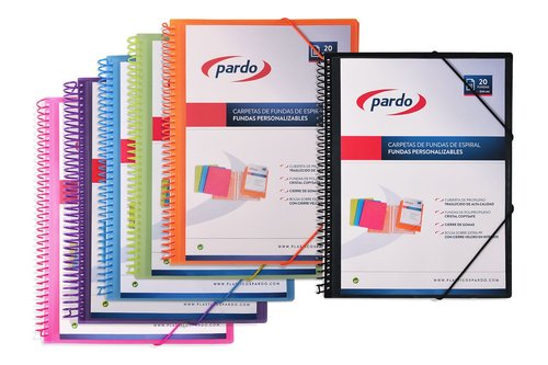 Pardo Carpeta Studio Style con 20 fundas y espiral negro Pardo Carpeta Studio Style con 20 fundas y espiral negro