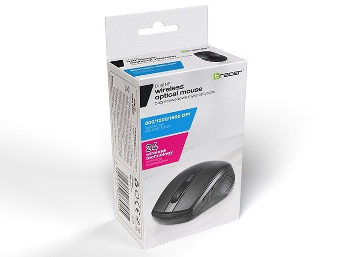 Tracer DEAL Mouse Inalámbrico Óptico Negro 1600 DPI 2.4 GHz Ergonómico