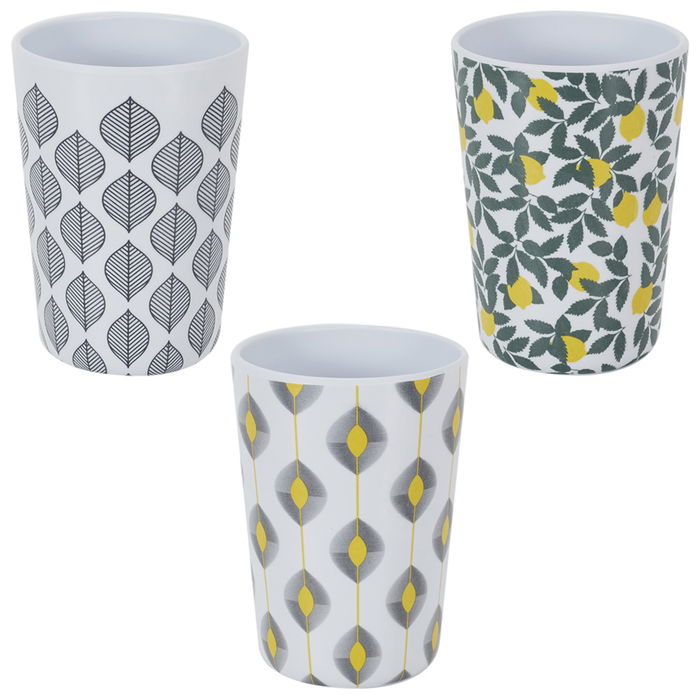 Home Deco Factory Vaso Zeste 200 Ml Melamina Diámetro 7 Cm Altura 10 Cm Modelos Ácido Limones Hojas