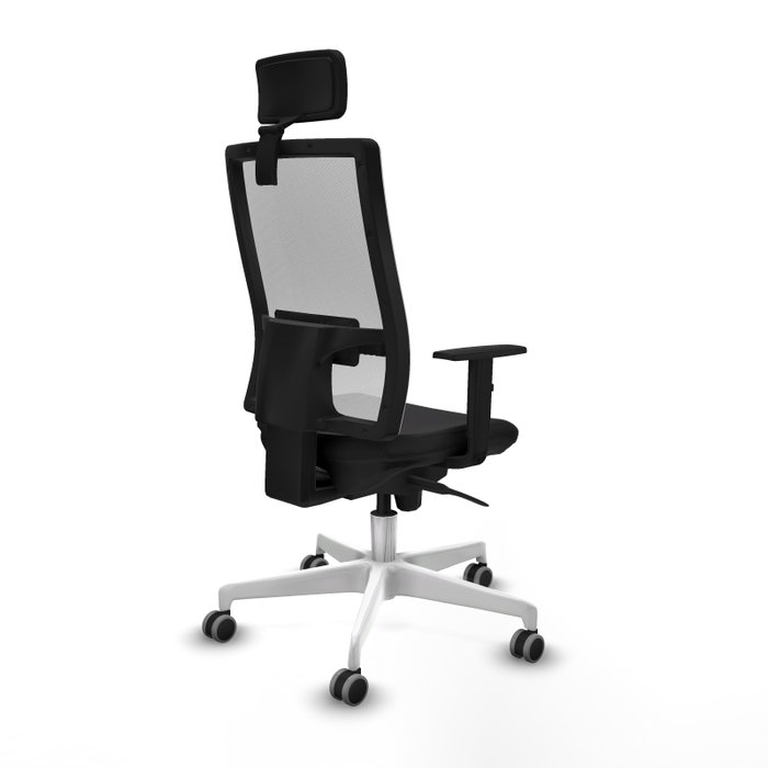 PIQUERAS Y CRESPO Silla de oficina Horna con mecanismo Sincro, Negro y Blanco