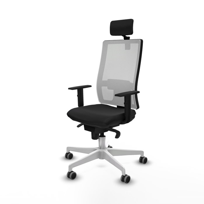 PIQUERAS Y CRESPO Silla de oficina Horna con mecanismo Sincro, Negro y Blanco