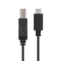Nanocable Cable de Impresora USB 2.0 de USB-B Macho a USB-C Macho, 1m, Negro