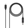 Nanocable Cable de Impresora USB 2.0 de USB-B Macho a USB-C Macho, 1m, Negro
