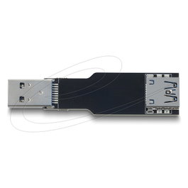 DeLOCK Adaptador USB 10 Gbps de Tipo A Hembra a Tipo A Macho, Recto y Plano, 67419, Negro, Plug and Play