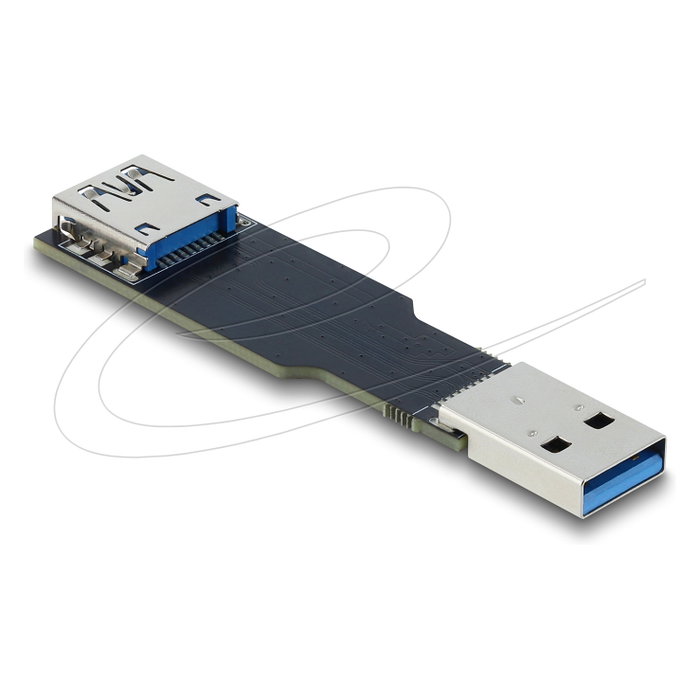 DeLOCK Adaptador USB 10 Gbps de Tipo A Hembra a Tipo A Macho, Recto y Plano, 67419, Negro, Plug and Play