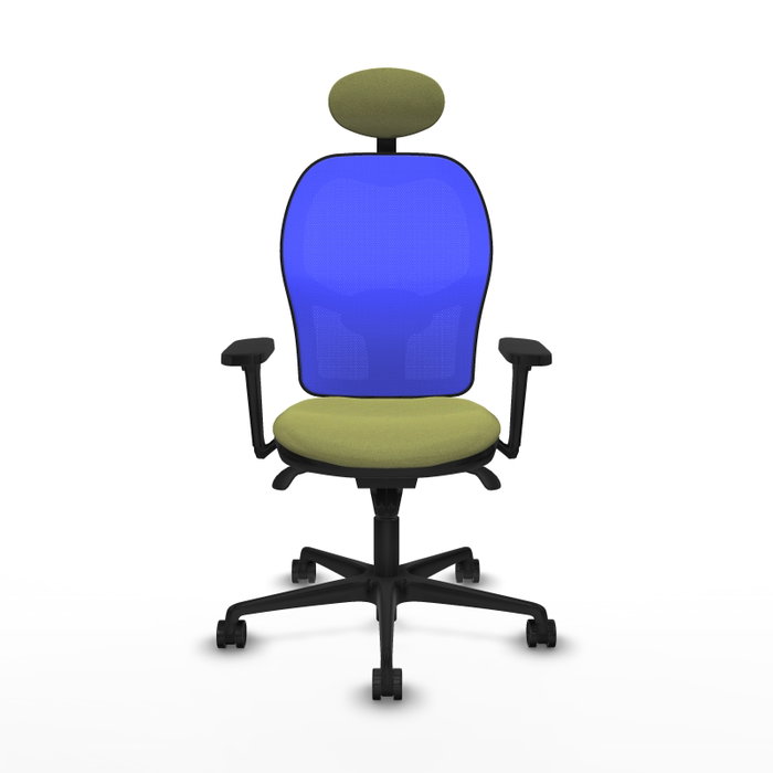 PIQUERAS Y CRESPO Silla de oficina Jorquera, tela verde oliva y malla azul PIQUERAS Y CRESPO Silla de oficina Jorquera, tela verde oliva y malla azul