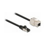 DeLOCK Cable RJ45 macho a módulo Keystone RJ45 hembra Cat.6A 3 m negro
