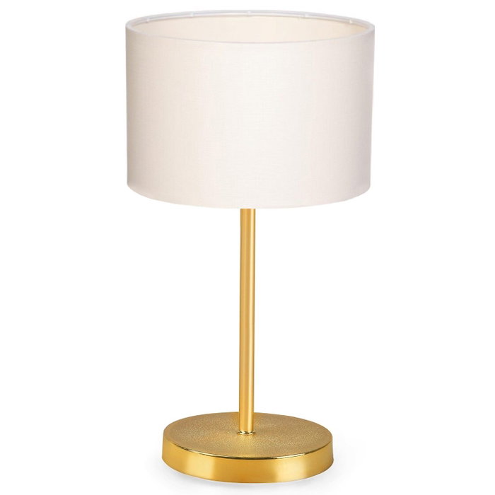 Opviq Juego de Lámparas de Mesa 2605 Crema y Dorado Moderno Glamour Hotel Escandinavo PVC Metal 35 cm