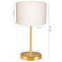 Opviq Juego de Lámparas de Mesa 2605 Crema y Dorado Moderno Glamour Hotel Escandinavo PVC Metal 35 cm