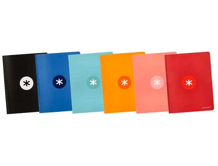 Antartik Libreta A5+ Plus Cosida 48 Hojas 90gr Cuadro 4mm Con Margen 6 Colores Surtidos