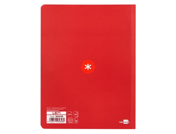 Antartik Libreta A5+ Plus Cosida 48 Hojas 90gr Cuadro 4mm Con Margen 6 Colores Surtidos