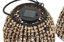 DKD Home Decor Lámpara Solar Terraza y Jardín Marrón Negro Junco LED Set de 3 (2 Unidades) 29 x 35 x 29 cm