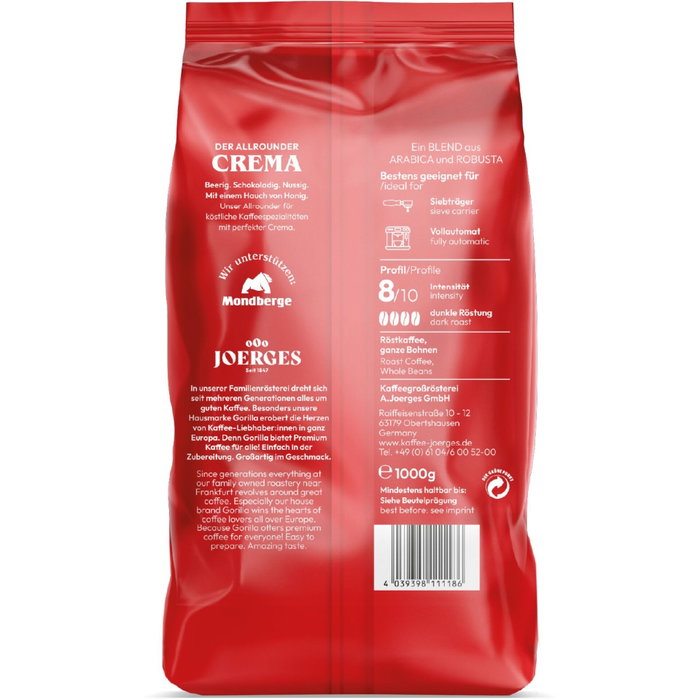 Joerges Espresso Gorilla Superbar Crema 1 kg Joerges Espresso Gorilla Superbar Crema 1 kg