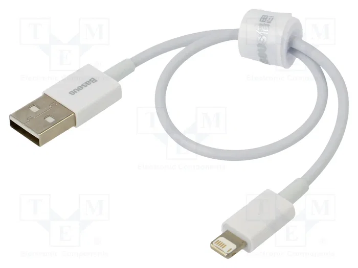BASEUS Cable Apple Lightning a USB A, 0,25m, Blanco BASEUS Cable Apple Lightning a USB A, 0,25m, Blanco