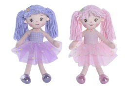 DKD Home Decor Muñeca de Poliéster Surtido de 2 Colores (Lila y Rosa) 40x20x10 cm