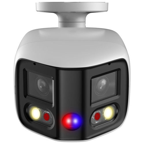 Dahua DH-IPC-PFW3849SP-A180-E2-AS-PV-0280B Cámara IP Bullet Panorámica TIOC Duo WizSense 2x4MP LED IR Luz Cálida IP67 2.8mm Poe