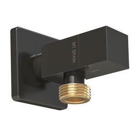 MT Válvula Escuadra Modelo Deco Negro, Mando Cuadrado Antical, Cierre Cerámico ¼ Vuelta, Rosca ½ x ½ Pulgada, Latón y Acero Inoxidable