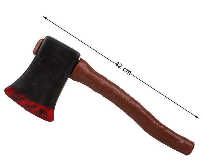 Hacha Negra Y Roja De Plástico Manchada De Sangre 42 cm Accesorio Disfraz Halloween Hacha Negra Y Roja De Plástico Manchada De Sangre 42 cm Accesorio Disfraz Halloween
