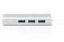 Digitus DA-70255 Hub USB 3.2 Gen 1 Type-C con 3 Puertos USB 3.0 y Puerto Gigabit Ethernet RJ-45, Base/Reproductor para Portátil, Plug & Play, Gris y Blanco
