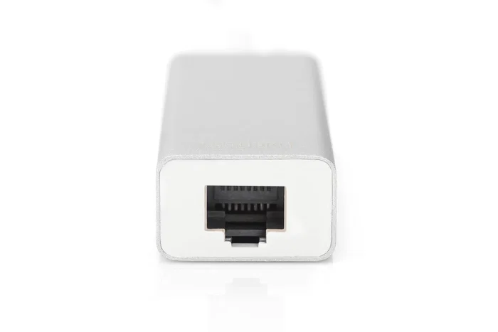 Digitus DA-70255 Hub USB 3.2 Gen 1 Type-C con 3 Puertos USB 3.0 y Puerto Gigabit Ethernet RJ-45, Base/Reproductor para Portátil, Plug & Play, Gris y Blanco
