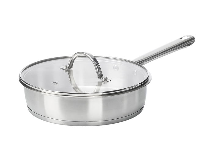 Kinvara Sarten Honda Acero Inoxidable 24 cm Tapa Cristal (Set de 6)