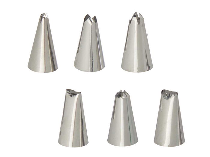 Kinvara Manga Pastelera Pistola Acero Inoxidable con 16 Accesorios y Partes de Plástico Negro, Dimensiones 22x6x15 cm (Set de 8)