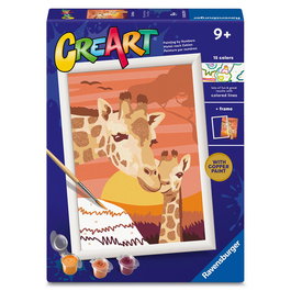 Ravensburger Creart Kit para Pintar por Números, Jirafas al Atardecer, Serie D 12023259, +7 años