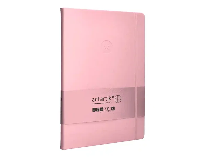 Antartik Cuaderno A4 Tapa Dura Hojas Cuadriculadas Rosa Pastel 100 Hojas 80gr FSC