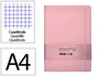 Antartik Cuaderno A4 Tapa Dura Hojas Cuadriculadas Rosa Pastel 100 Hojas 80gr FSC